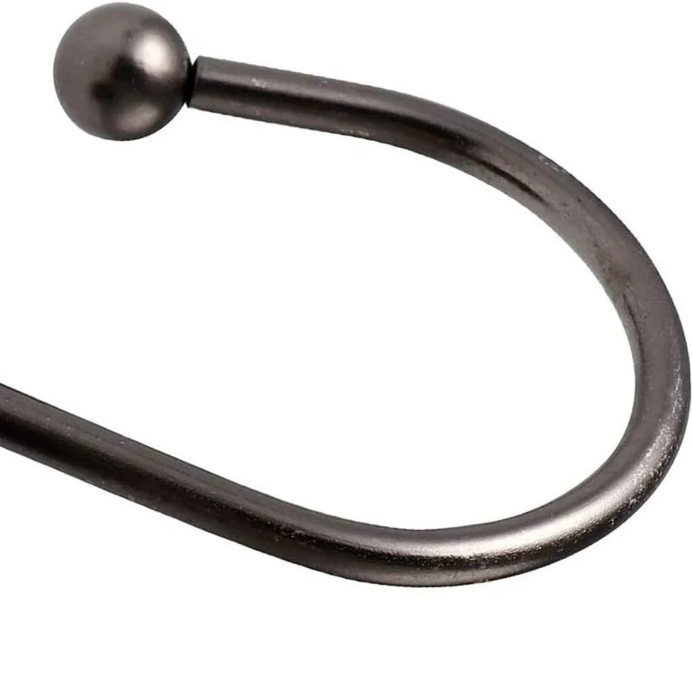 NEW Shower Curtain Rings Rust-Resistant Metal Shower Hooks Bronze 12 Pack